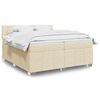 vidaXL Boxspring met matras stof cr&egrave;mekleurig 200x200 cm