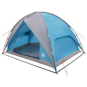 vidaXL Camping Tent met Regenhoes Waterdicht Blauw 245 x 245 x 149 cm