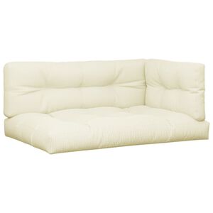 vidaXL Palletkussens 7 st stof cr&egrave;mekleurig