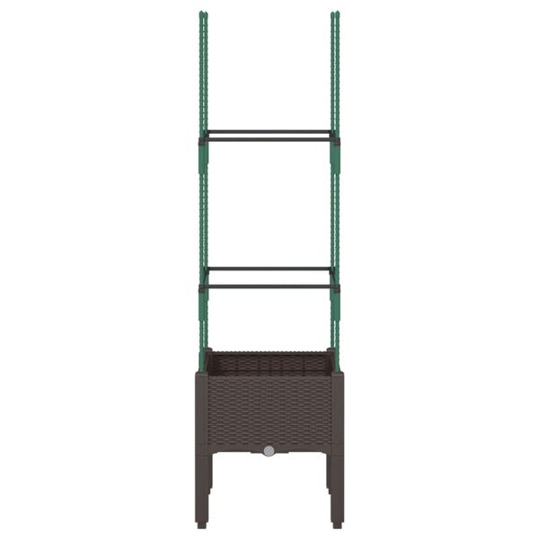 vidaXL Plantenbak met latwerk 40x40x142,5 cm polypropeen bruin