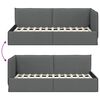 vidaXL Hoekbedframe met hoofdeinde Donkergrijs 100 cm x 200 cm Fluweel