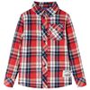 vidaXL Kinderoverhemd geruit 104 rood en marineblauw