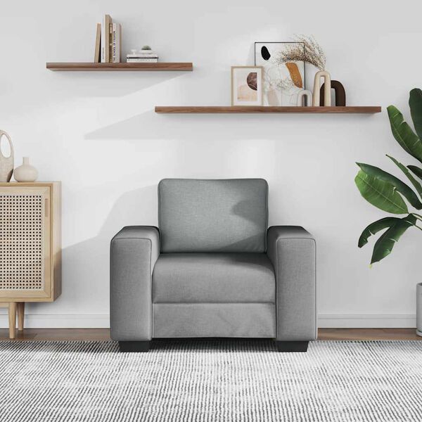 vidaXL Fauteuil 100x77x82 cm stof lichtgrijs