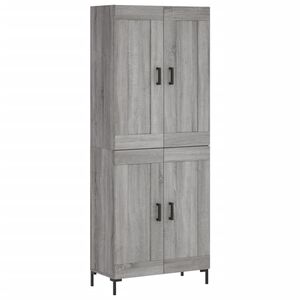 vidaXL Hoge kast 69,5x34x180 cm bewerkt hout grijs sonoma eikenkleurig