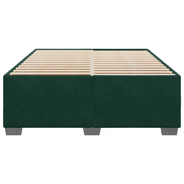 vidaXL Bedframe zonder matras 140x200 cm fluweel donkergroen