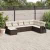 vidaXL 8-delige Loungeset met kussens poly rattan bruin