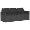 vidaXL 6-delige Loungeset met kussens poly rattan zwart