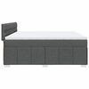 vidaXL Boxspring met matras stof donkergrijs 200x200 cm