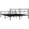 vidaXL Bedframe met hoofd- en voeteneinde metaal zwart 193x203 cm