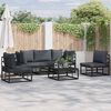 vidaXL Tuin Sofa Set met kussen 6 pcs Zwart Aluminium