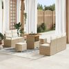 vidaXL Tuinbankenset met kussen 8 pcs Beige poly rattan