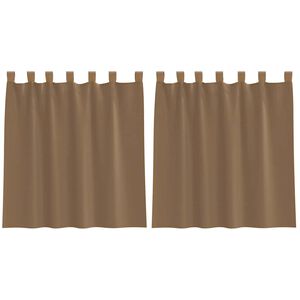 vidaXL Gordijnen voile met lussen 2 st 140x140 cm lichtbruin