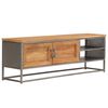 vidaXL Tv-meubel 120x30x40 cm gerecycled teakhout en staal