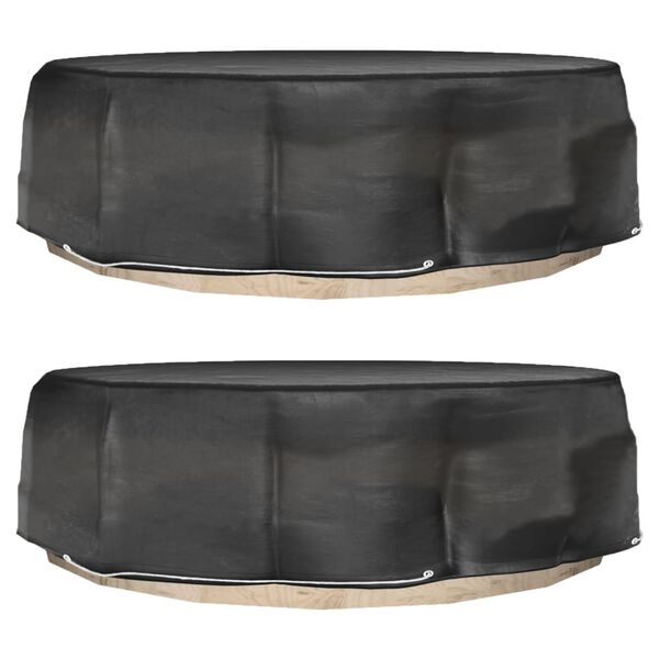 vidaXL Tuinmeubelhoezen voor loungebed 2 st 8 oogjes rond &Oslash;188x50 cm