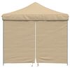 vidaXL Partytent inklapbaar pop-up met 4 zijwanden beige