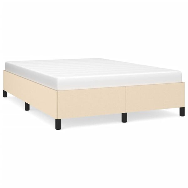 vidaXL Bedframe zonder matras stof cr&egrave;mekleurig 140x200 cm