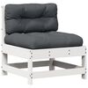 vidaXL 7-delige Loungeset met kussens massief grenenhout wit