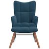 vidaXL Schommelstoel met krukje blauw fluweel
