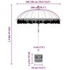 vidaXL Balinese parasol met basis Crème 185 x 185 x 260 cm