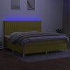 vidaXL Boxspring met matras en LED stof groen 200x200 cm