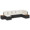 vidaXL Tuin Sofa Set met kussen 7 pcs Zwart Poly riet