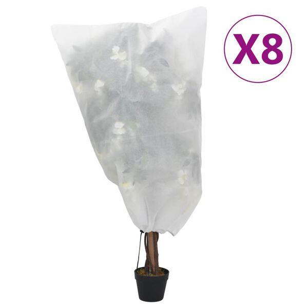 vidaXL Plantenhoezen met trekkoord 8 st 70 g/m&sup2; 0,8x1,2 m