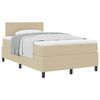 vidaXL Boxspringbed Lichtgrijs en wit. 120 x 200 cm Katoen Stof