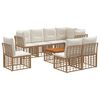 vidaXL Buiten bankenset 9 pcs Natuurlijk en Cr&egrave;me Wit Polyester