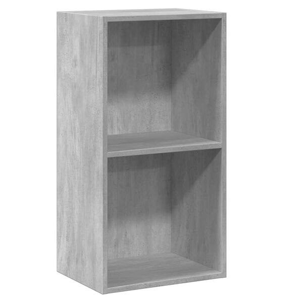 vidaXL Boekenkast met 2 schappen 40x30x76,5 cm bewerkt hout betongrijs
