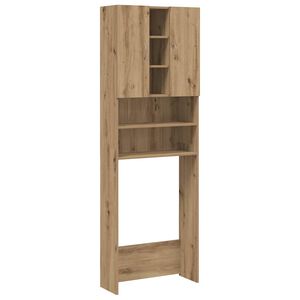 vidaXL Wasmachinekast 64x25,5x190 cm artisanaal eikenkleur