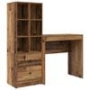 vidaXL Bureau met lade met plank met opslag 2 pcs Oudhout