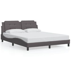vidaXL Bedframe zonder matras "Zadar" kunstleer grijs 160x200 cm