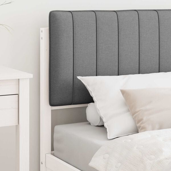 vidaXL Bedframe met Gevoerd Hoofdgedeelte Lichtgrijs 90 x 200 cm
