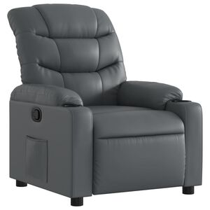 vidaXL Fauteuil verstelbaar kunstleer grijs