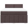 vidaXL Boxspring met matras stof donkerbruin 140x200 cm