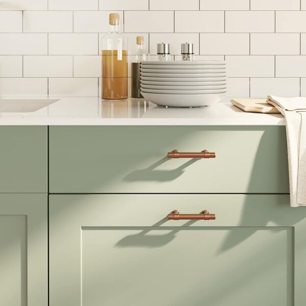 vidaXL Handvatten 10 st 64 mm roestvrij staal bronskleurig