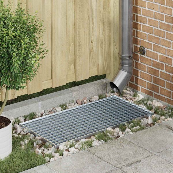 vidaXL Rooster Zilver 80 x 40 x 2 cm Warmgedipt Gegalvaniseerd Staal