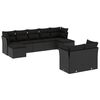 vidaXL 9-delige Loungeset met kussens poly rattan zwart