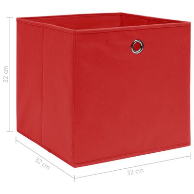 vidaXL Opbergboxen 4 st 32x32x32 cm stof rood