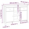 vidaXL Dressoir 100x35x74,5 cm massief grenenhout