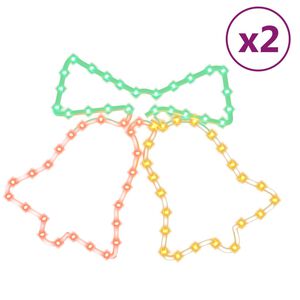 vidaXL Kerstfiguren klokken met 72 LED's 2 st 50x56 cm