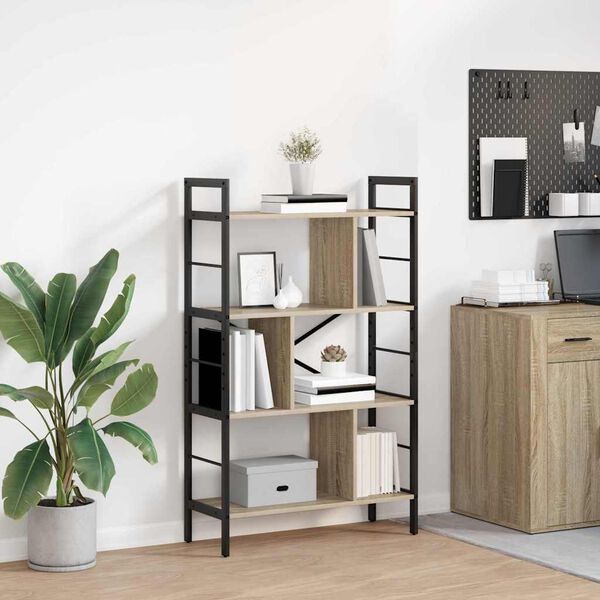 vidaXL Boekenkast Sonoma Eiken 75 x 30 x 123,5 cm Bewerkt hout