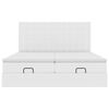 vidaXL Ottoman bed met matrassen 160x200cm kunstleer zuiver wit