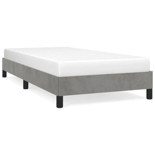 vidaXL Bedframe zonder matras 90x200 cm fluweel lichtgrijs