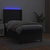 vidaXL Boxspring met matras en LED kunstleer zwart 90x200 cm