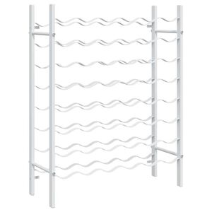 vidaXL Wijnrek voor 48 flessen metaal wit
