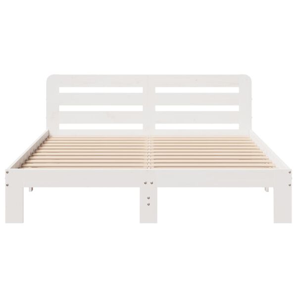 vidaXL Bedframe zonder matras massief grenenhout wit 140x190 cm
