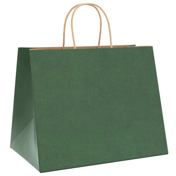 vidaXL Papieren zakken 250 st met hengsels 32x22x24 cm groen