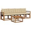 vidaXL Buiten bankenset met kussen 5 pcs Natuurlijk en Beige