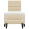 vidaXL Boxspringbed met matras met hoofdeinde Cr&egrave;me 90 x 190 cm Stof